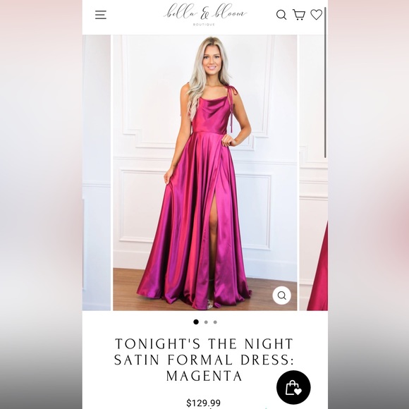 Bella and Bloom - Tonight’s the Night - magenta bridesmaid, wedding guest dress - Picture 1 of 4